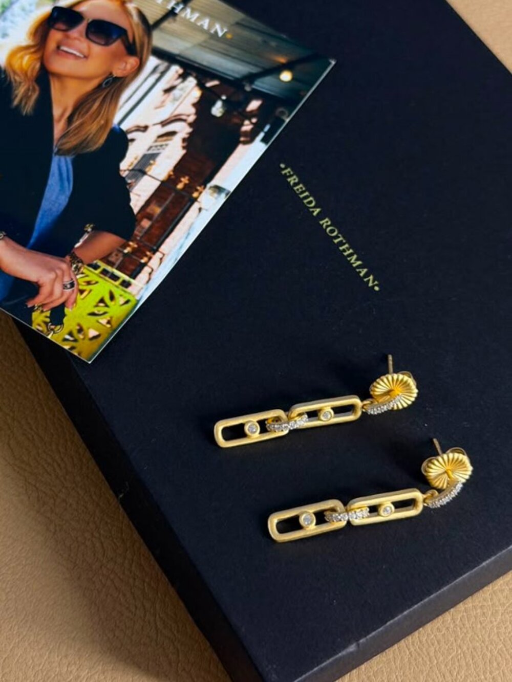 FREIDA ROTHMAN - Midnight Nocturnal Chain Link Drop Earrings